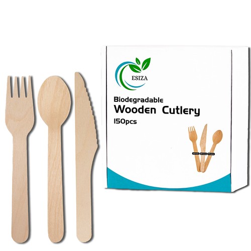 150pc wooden cutlery - 150pc,