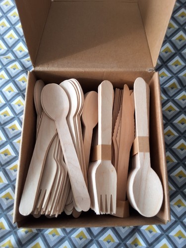 Disposable wooden cutlery set - disposable,
