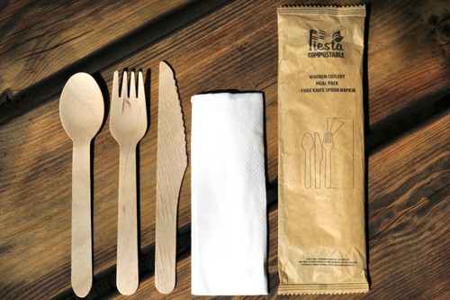 20x wooden cutlery - 20x, set