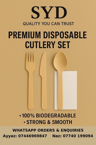 Disposable wooden cutlery - cutlery, set