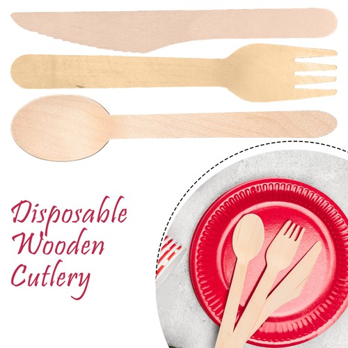 Disposable wooden cutlery set - disposable,