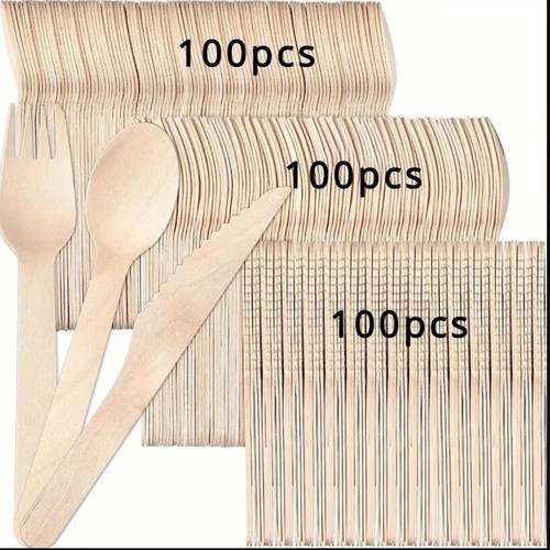 Disposable wooden cutlery set - disposable,