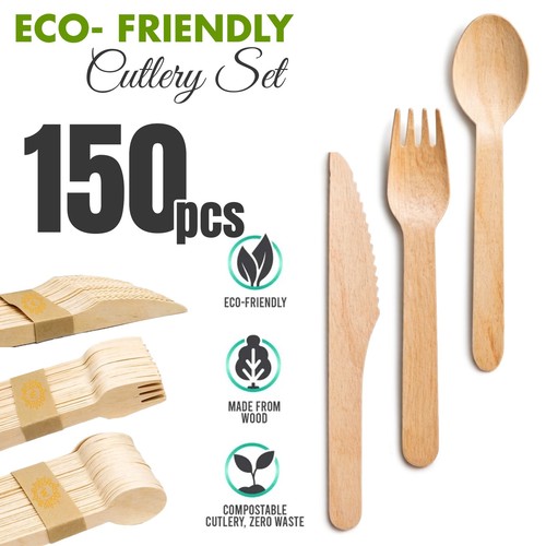 150 wooden cutlery set - 150,