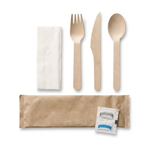 Wrapped wooden cutlery - wrapped,
