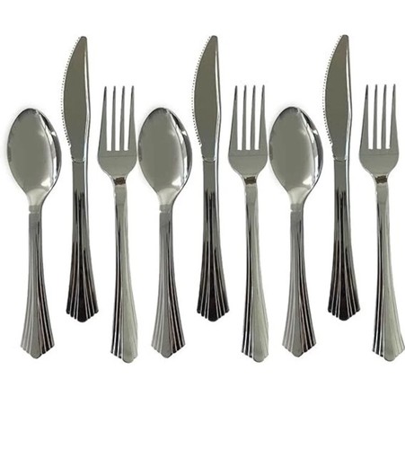 18pc metallic cutlery - metallic,