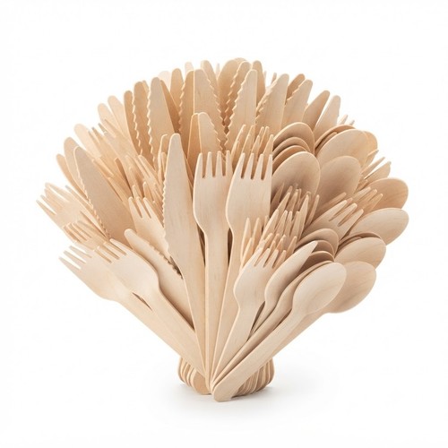 Wooden cutlery set - wooden,