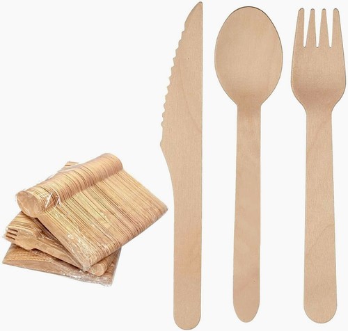Wooden cutlery set 100 - set, 100%