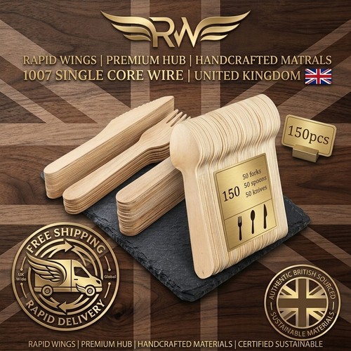 300pc wooden cutlery set - 300pc,