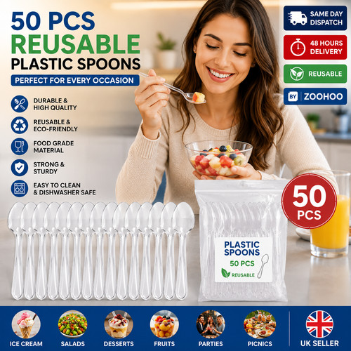 Reusable clear plastic - 50,