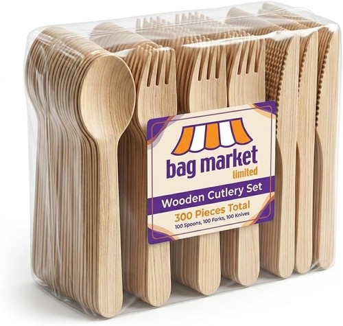 300pcs wooden disposable - 300pcs,