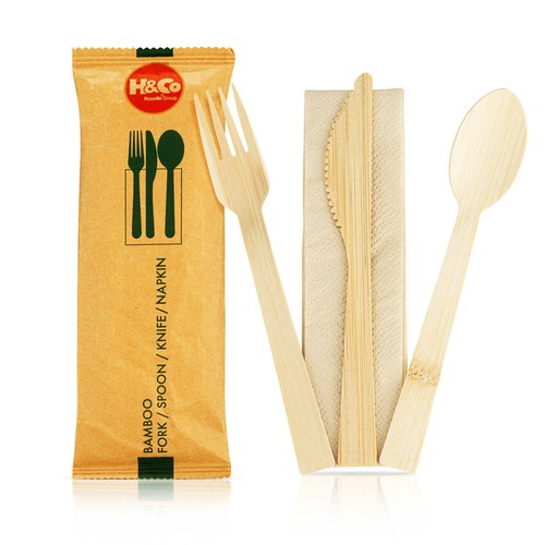 Bamboo cutlery set - 50,