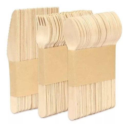Disposable wooden cutlery set - disposable,