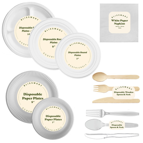 Bagasse paper plates - 7", 9"