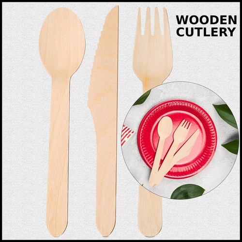 Disposable wooden forks spoons - forks,