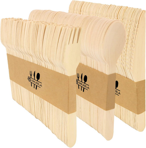 Wooden disposable cutlery - cutlery, set