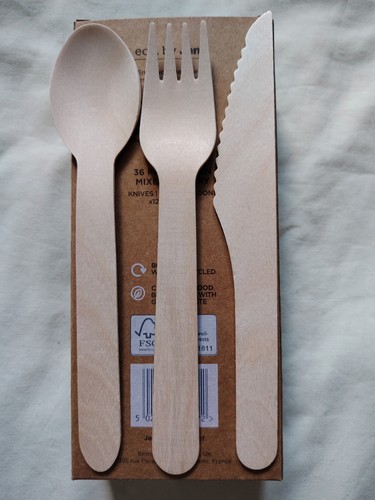 Wooden cutlery set forks - of,