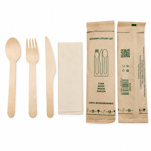 Wooden cutlery set eco - wooden,