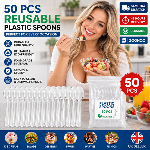 Reusable clear plastic - 50,