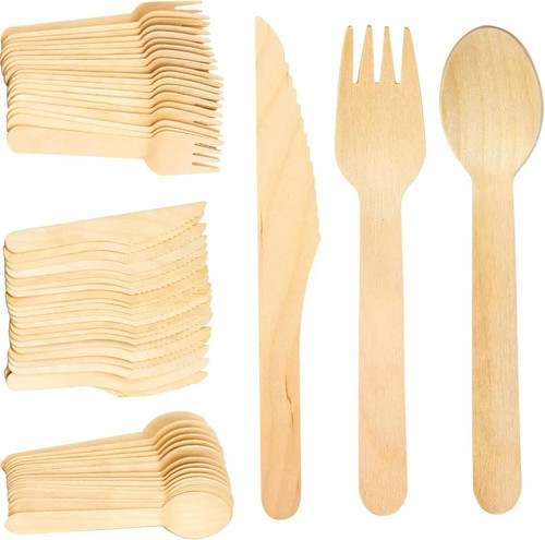Wooden forks spoons knives - wooden,
