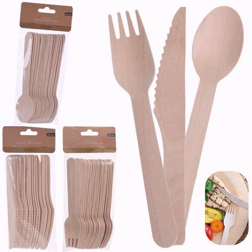 Disposable wooden cutlery set - disposable,