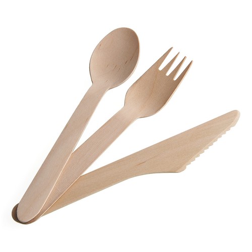 Disposable wooden cutlery - wooden,