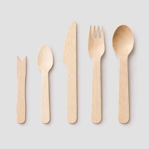 Disposable wooden cutlery set - disposable,