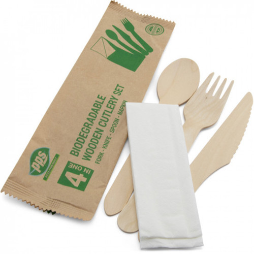 Disposable wooden cutlery set - disposable,